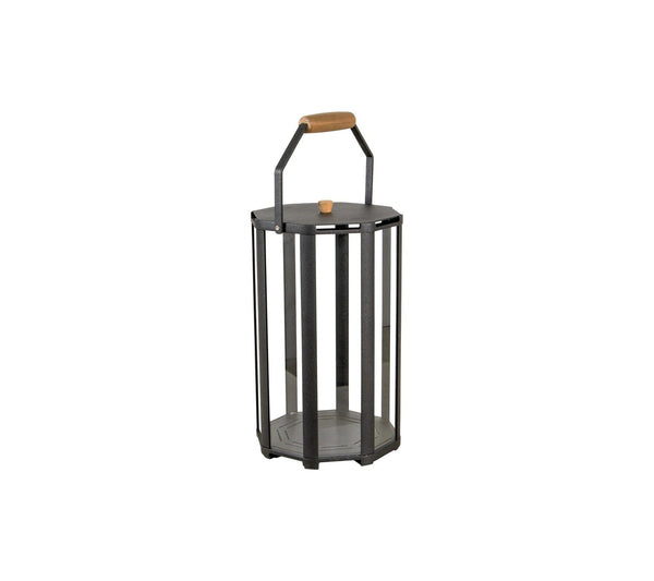 Cane-line Lightlux Small Lanterne avec poignée en teck (5729) Lava grey (Aluminium) - Teck 