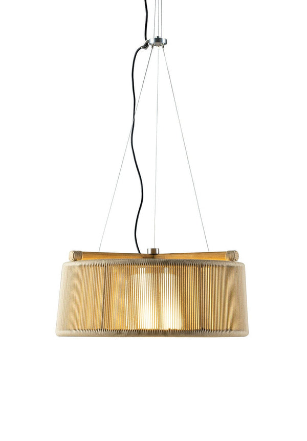 Ethimo Kilt Lampe suspendue Natural Teak + Round Rope Sand 