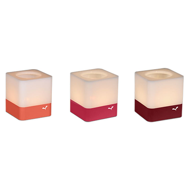 Fermob Cuub Lot de 3 photophores h.8cm Piment / Capucine / Rose praline 1 