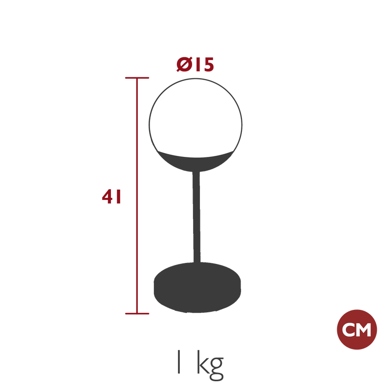 Fermob Mooon! Lampe H.41 Max (avec diffuseur en verre) Modèle 2023 