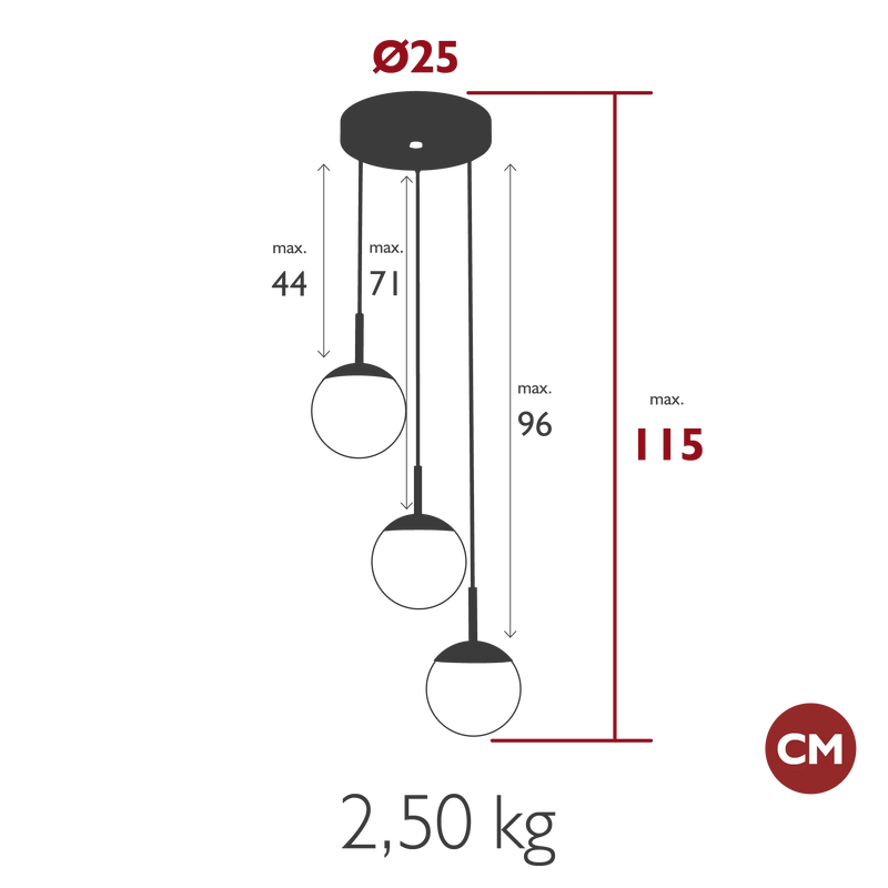 Fermob Mooon! Suspension Triple Ø15cm 