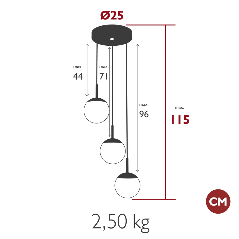 Fermob Mooon! Suspension Triple Ø15cm 