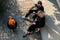 Höfats Moon 45 All Black Brasero avec pieds Bas H:45cm 