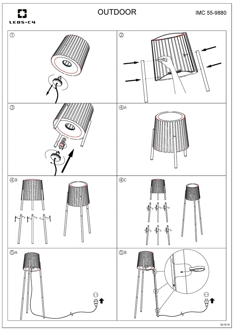 LEDS C4 Barcino lampadaire réglable en hauteur pour l'extérieur 