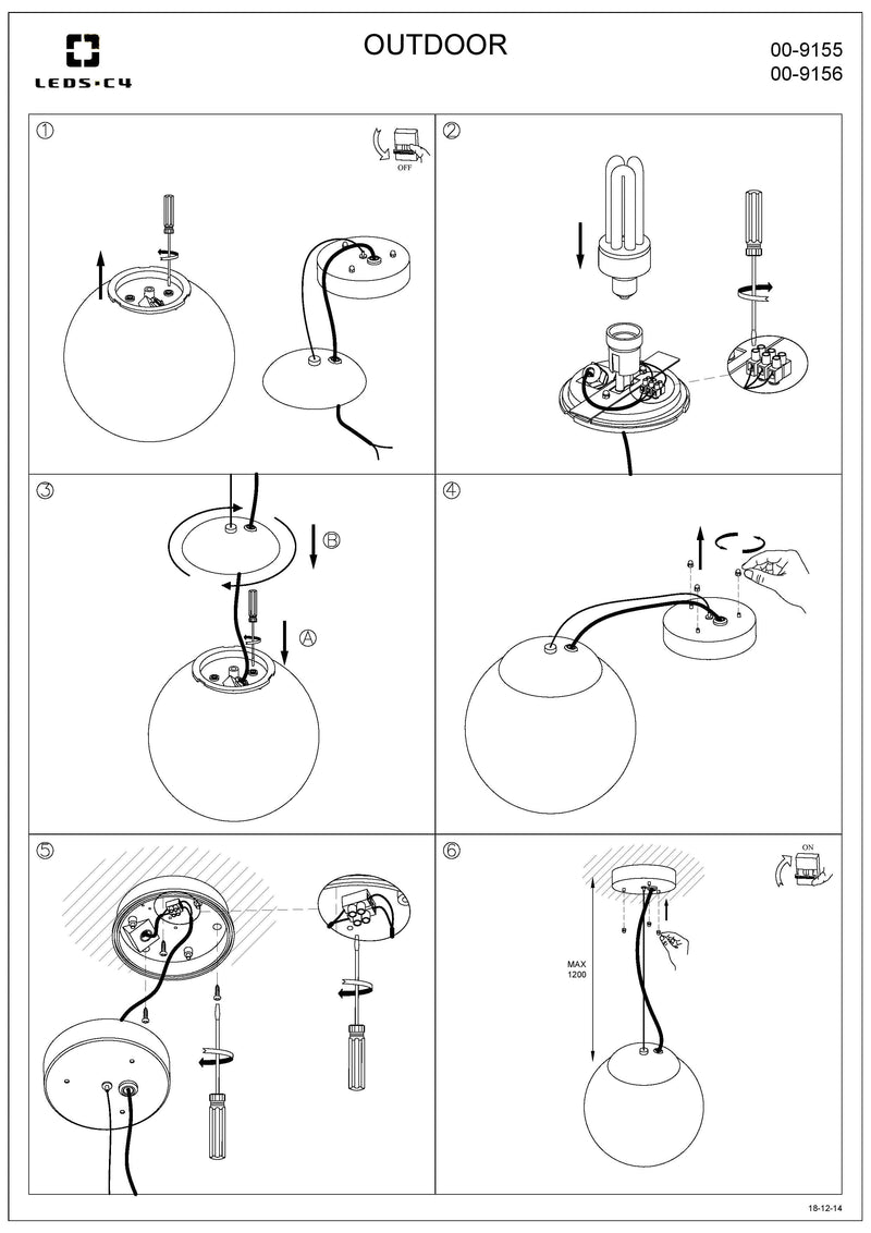 LEDS C4 Ciscne Pendant suspension pour l'extérieur 