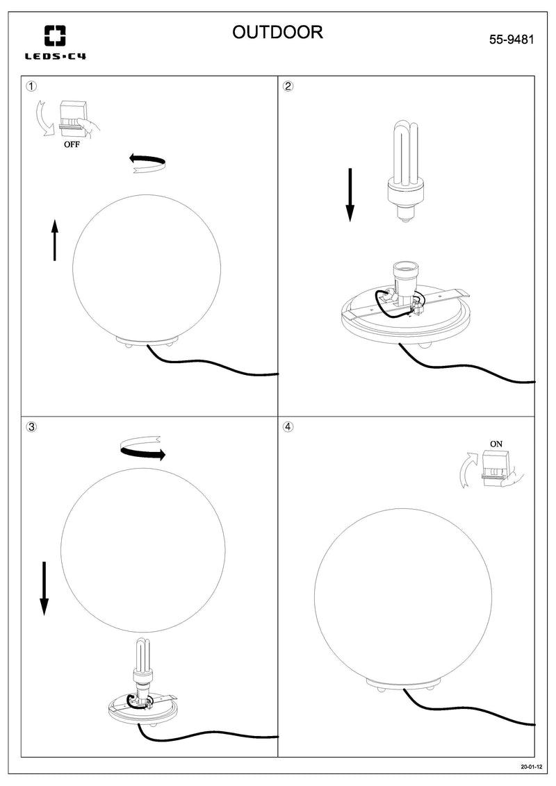 LEDS C4 Cisne Surface lampe boule de sol pour l'extérieur 