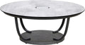 Les Jardins Jet Stream Table basse solaire Ø90cm h:35cm 500 Lumens Gris espace / HPL Ardoise / Granite 