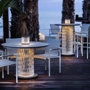 Les Jardins Cadix Table repas Ø110cm avec luminaire solaire 500 Lumens