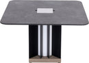 Les Jardins Teckalu Table basse 64x64cm solaire h:40cm 500 Lumens Aluminium noir - plateau HPL ardoise - Duratek 